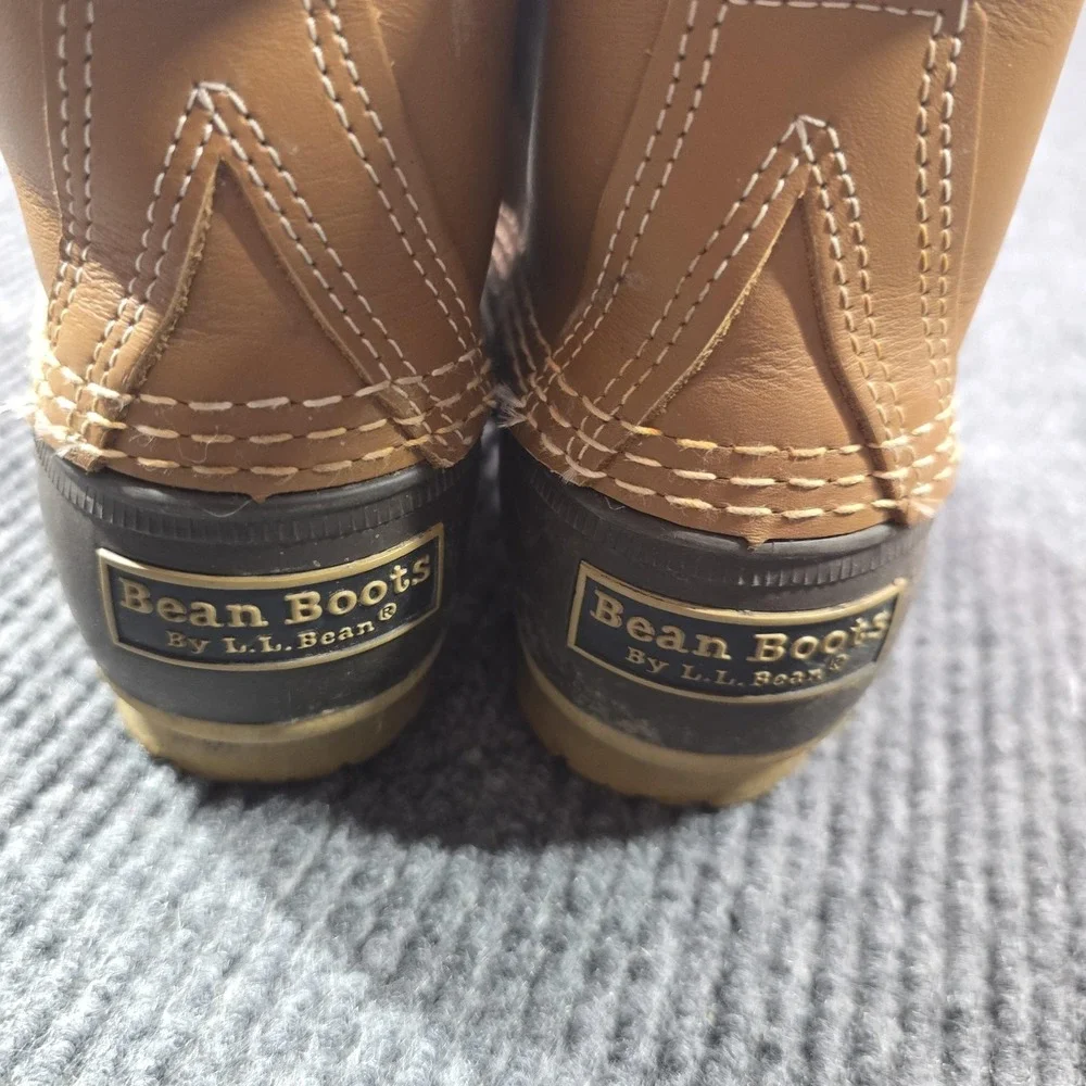 LL‎ Bean Bean Boots Mens Size 6M Brown Leather Rubber Waterproof Duck USA
